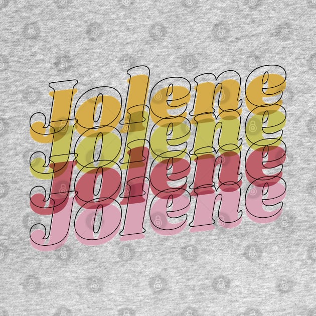 Jolene psychedelic typography boho 1970s design by KodiakMilly